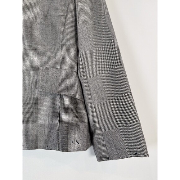Akris Punto Women Blazer Gray Two Button Plaid Suit Jacket Notched Office Size 6 - Picture 7 of 11